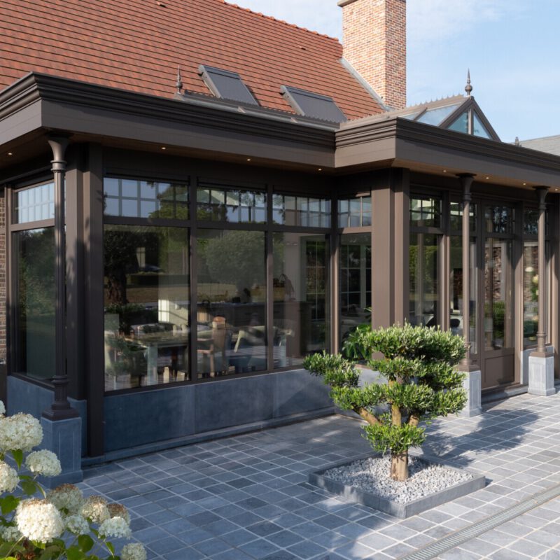 Landelijke orangerie veranda roeselare buiten zijkant