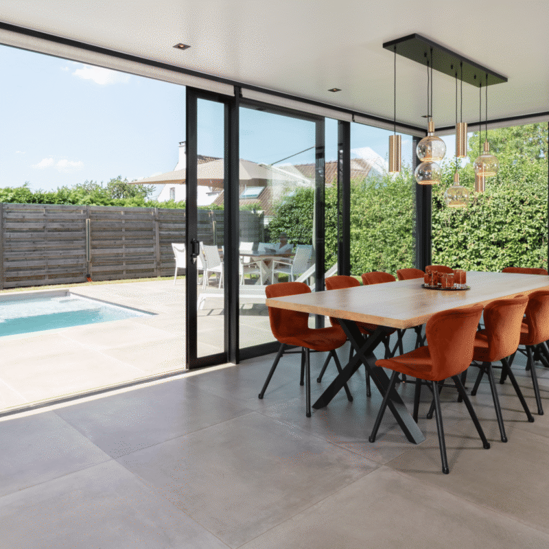 Moderne aanbouw veranda Glimes Incourt 2