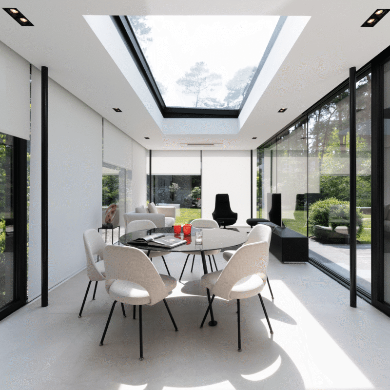 Moderne steel look veranda in antwerpen