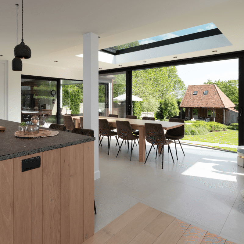 Moderne veranda aanbouw keuken in Brugge 3