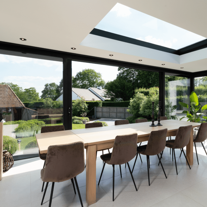 Moderne veranda aanbouw keuken in Brugge 5