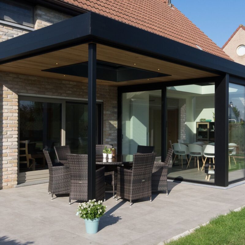 Moderne veranda te Assenede5 1 overkapping