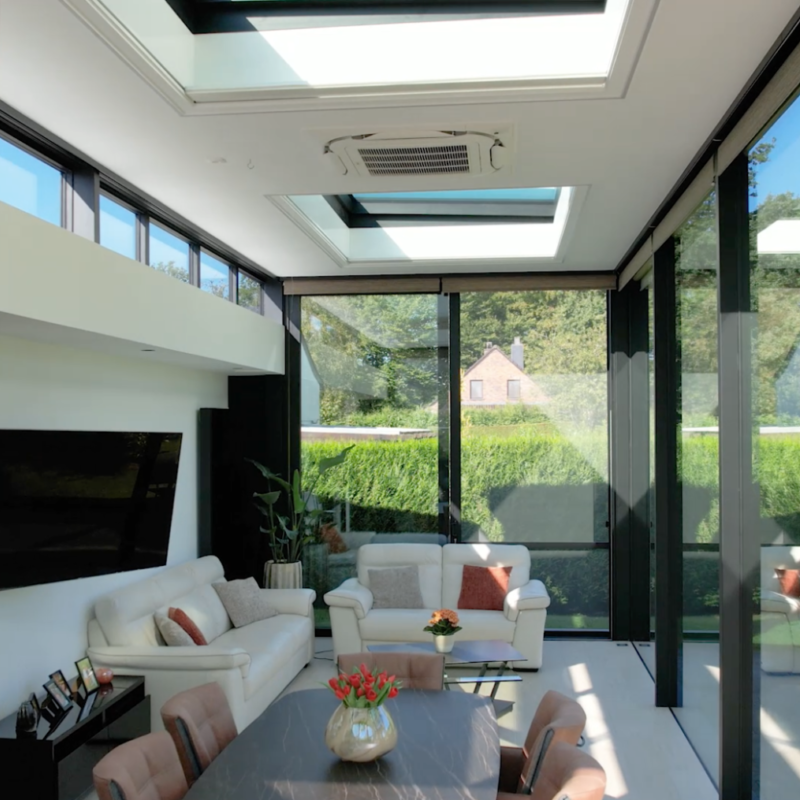 Moderne zwarte veranda Chaudfontaine 4