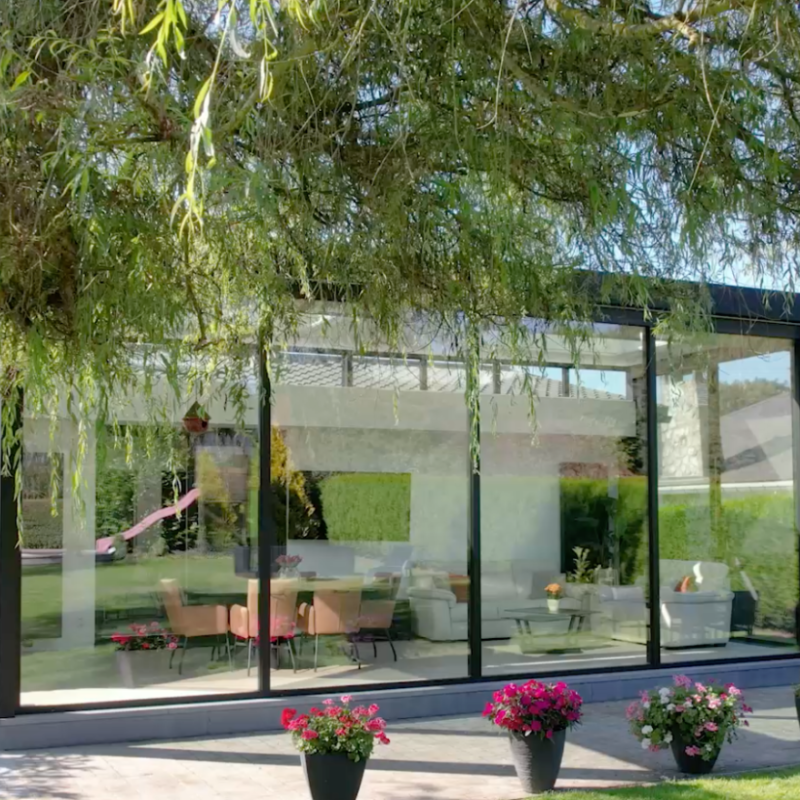 Moderne zwarte veranda chaudfontaine 1