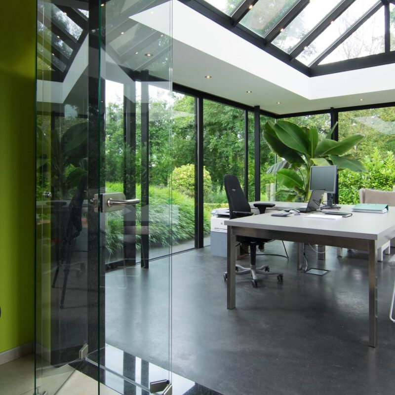 Van Der Bauwhede glazen vouwwand veranda Lebbeke