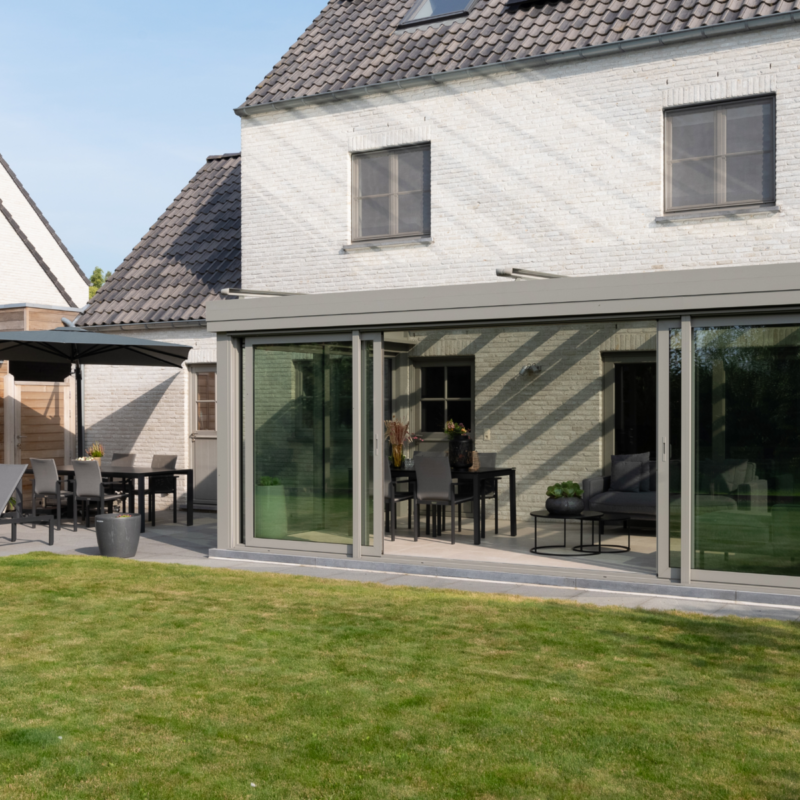 Veranda in landelijke stijl in Aalst 2