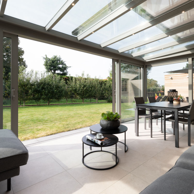 Veranda in landelijke stijl in Aalst 8