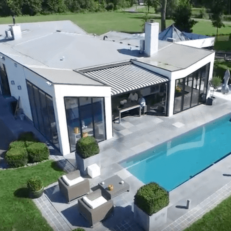 Mechelen moderne veranda met piramidedak bovenaanzicht