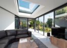 Moderne veranda aanbouw met overkapping in Oostakker binnen living