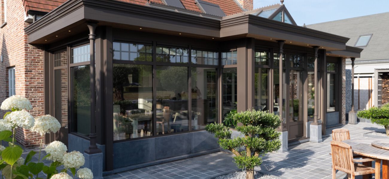 Landelijke orangerie veranda roeselare buiten zijkant