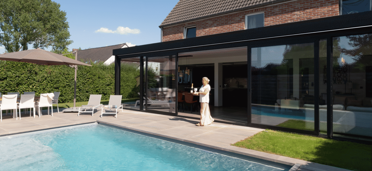 Moderne aanbouw veranda Glimes Incourt 4