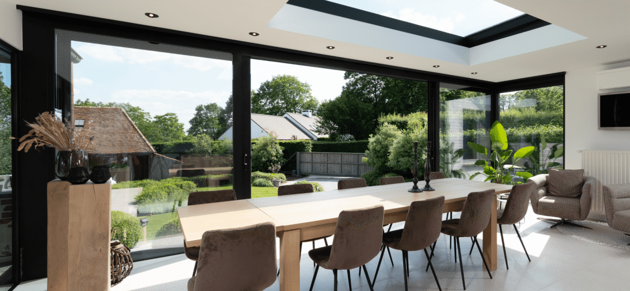 Moderne veranda aanbouw keuken in Brugge 5