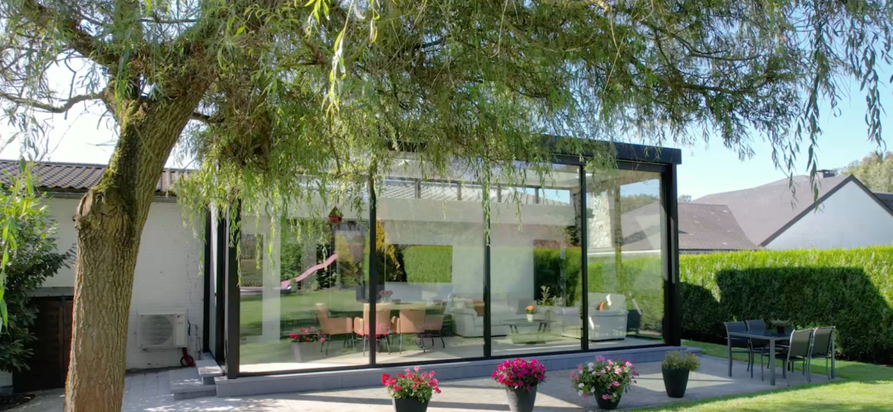 Moderne zwarte veranda chaudfontaine 1