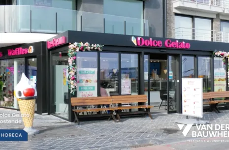 Horeca veranda voor ijssalon Dolce Gelato in Oostende