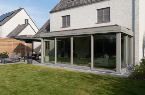 Veranda in landelijke stijl in Aalst 6