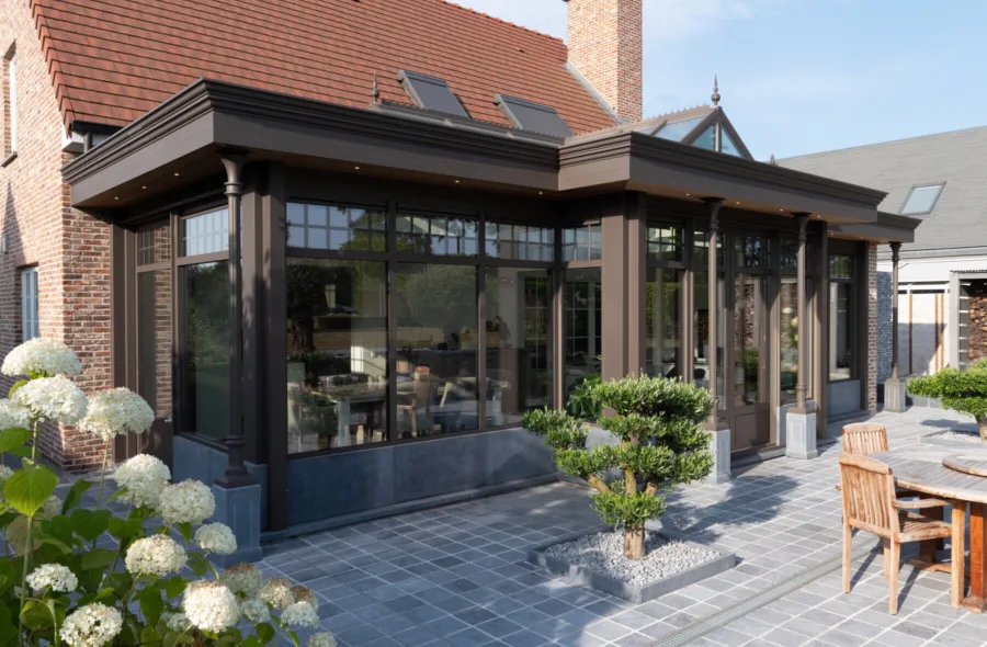 Landelijke orangerie veranda roeselare buiten zijkant