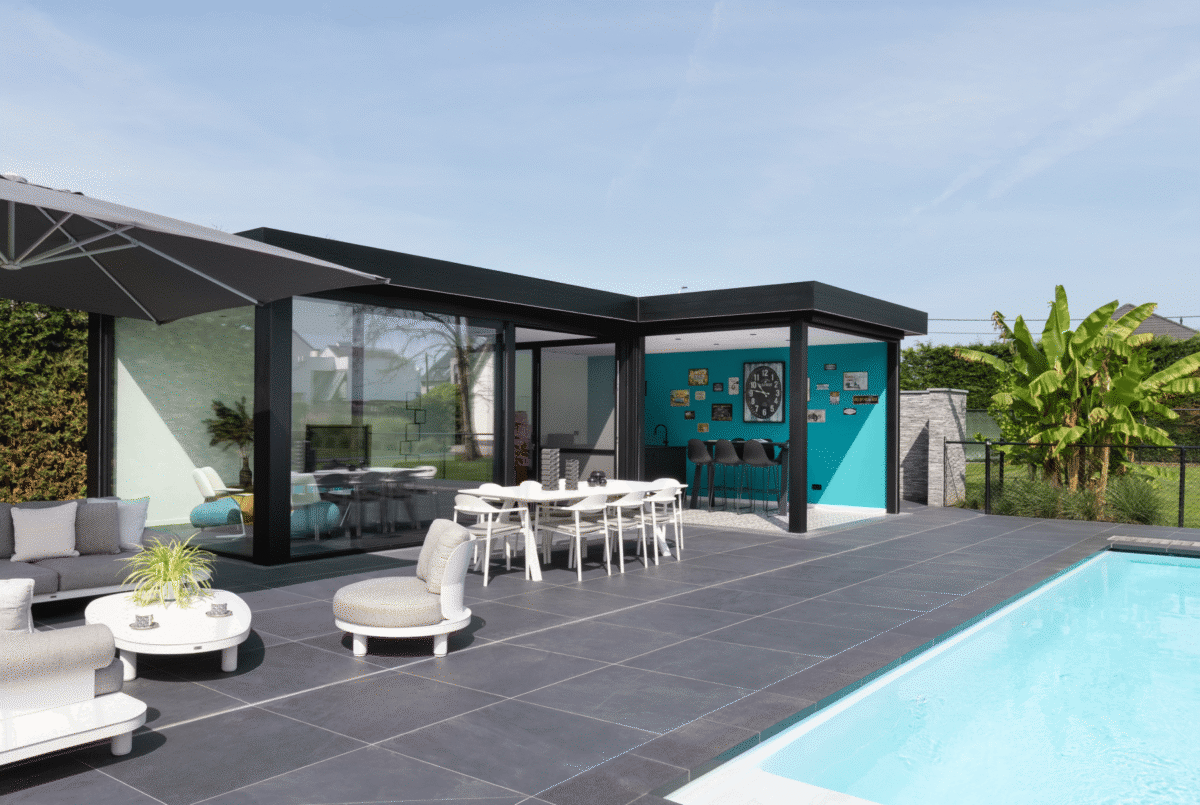 Modern aluminium poolhouse Puurs Sint Amands 1