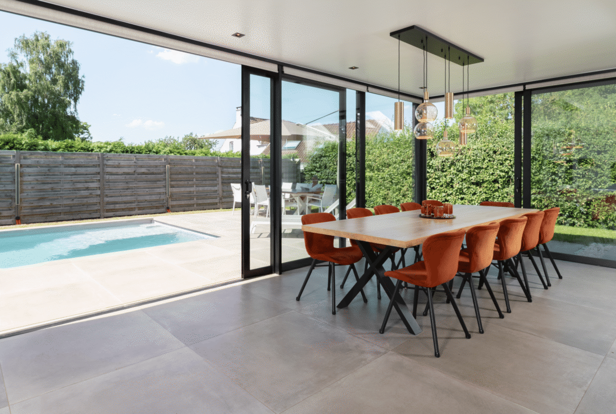 Moderne aanbouw veranda Glimes Incourt 2