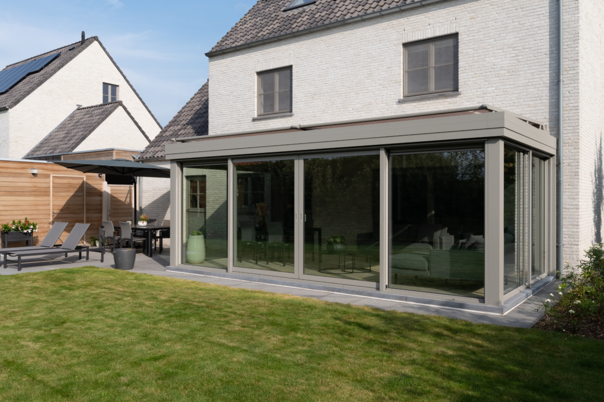 Veranda in landelijke stijl in Aalst 6